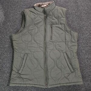 The Normal Brand Quilted Vest Mens Large Olive Green Full Zip Puffer Outdoor